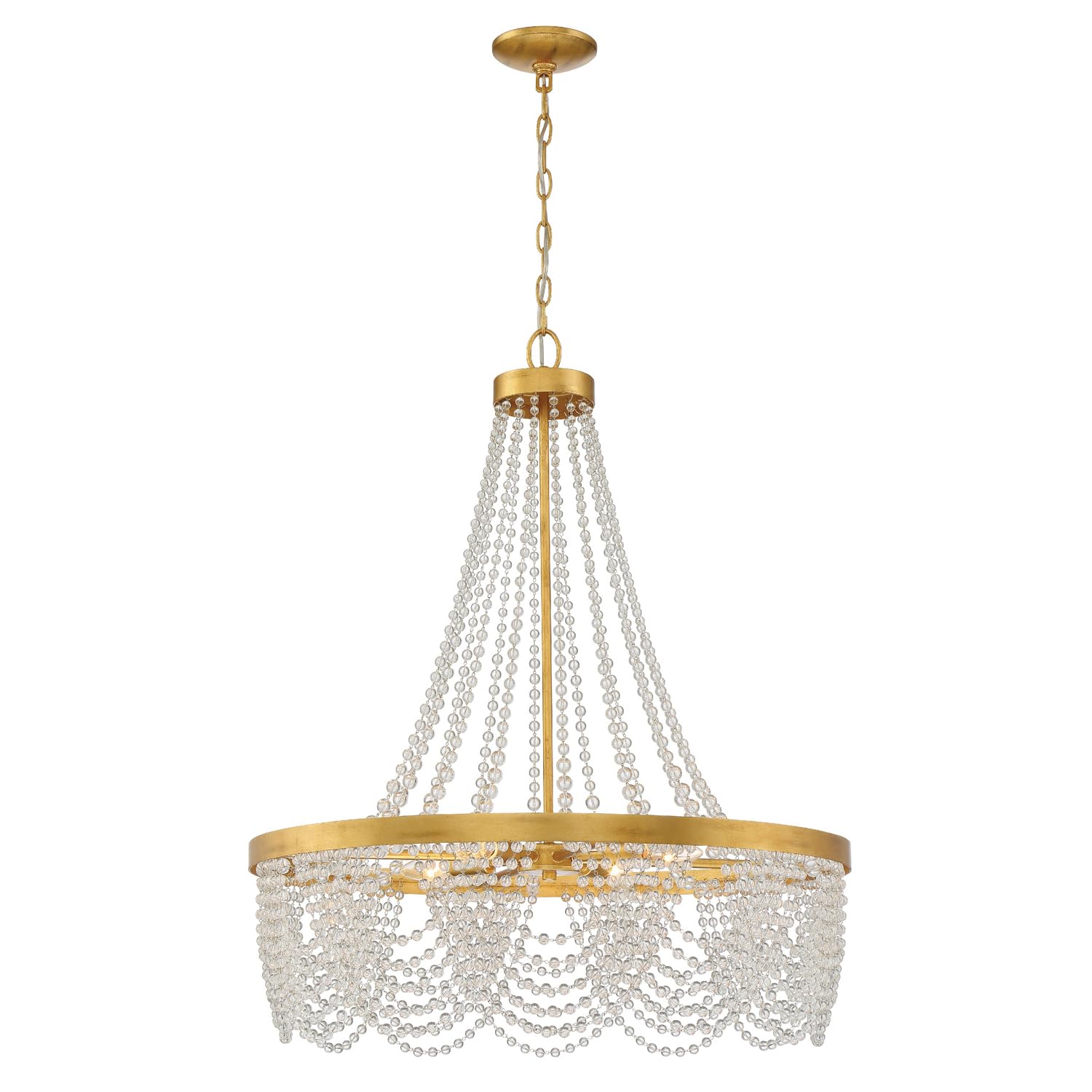 Antique-Gold-Chandelier-with-Clear-Beads-1